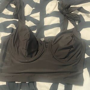 Black Tie-Strap Bikini Top